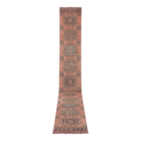 Turkish Oushak Extra Long and Wide Runner - Stair Tread 2'7'' X 21'4''