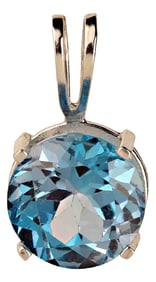 Sparkling Swiss Blue Topaz and Sterling Silver Pendant