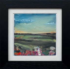 Angela Wakefield, Abstract Landscape Miniature Painting Study by Contemporary British Artist, 2024