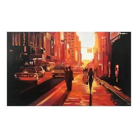 Limited Edition Print by British Artist, Angela Wakefield, New York Sunshine Figurative Cityscape