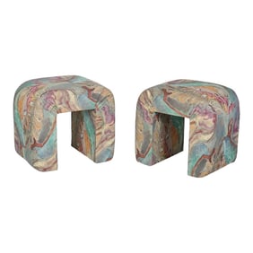 1980's Karl Springer-Style Waterfall Benches- a Pair