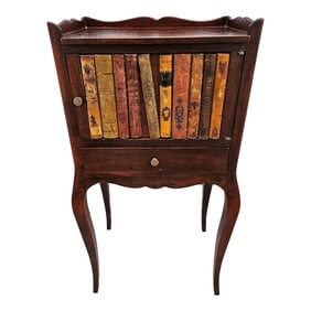 French Louis XV Faux Bookcase Nightstand or Side Table
