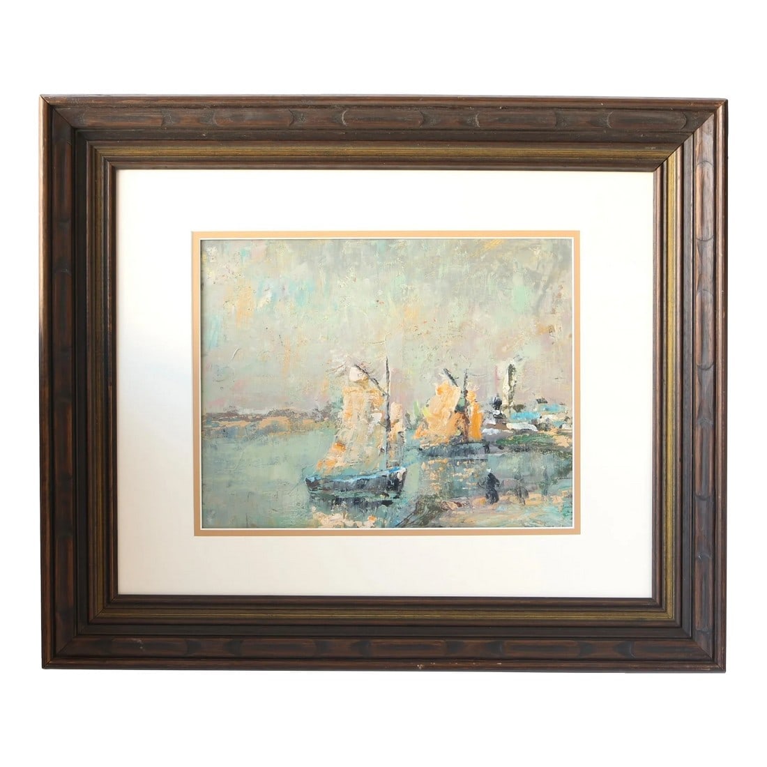 Impressionistic French Harbor Painting (1 of 2)