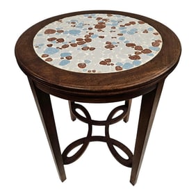 Antique Round Art Nouveau Pebble Top Side Table