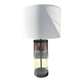 Crate & Barrel "Promenade" Glass Cylinder Table Lamp
