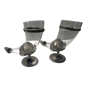 Ureich Pils Glass Drinking Horn Set of Two