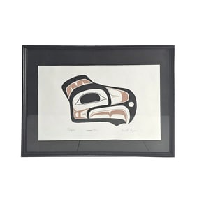 Bert Ryan "œEagle" Framed Limited Edition Silkscreen, Inuit-Inspired Native American Art,