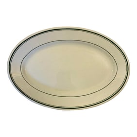 1948 Warwick China Green Stripe Restaurantware Platter