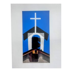 Vintage Print of Georgia O'Keeffe "œBell, Cross, Ranchos Church, New Mexico" 1930