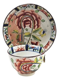 Exquisite C.1810 Gaudy Dutch Oyster Pattern Tea Cup & Saucer – Georgian Era