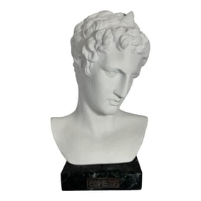 Mid 20th Century Greek Revival Bust of Eros on Marble Base