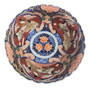 Large Early Showa Period Japanese Imari Porcelain Bowl – 9.5" Hand-Painted