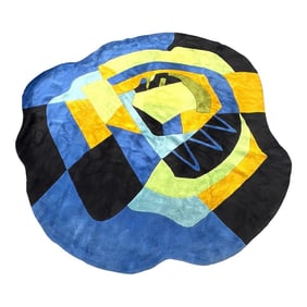 Mid Century Modern Abstract Floral Tapestry Attributed to Edward Fields