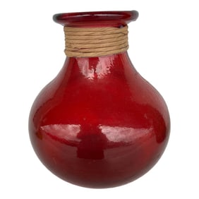 Vintage Red Balloon Glass Jug ,Vase