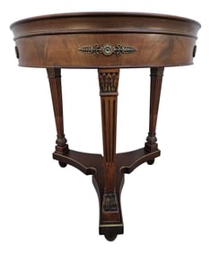 Neoclassical Mahogany Side or Center Table Brass Appliques