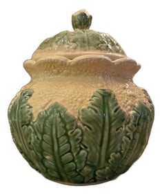 Lidded Cabbage Ware Ginger Jar
