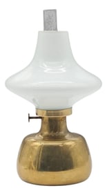 Henning Koppel Danish Modern Petronella Oil Lamp for Louis Poulsen, Brass & Opaline Glass