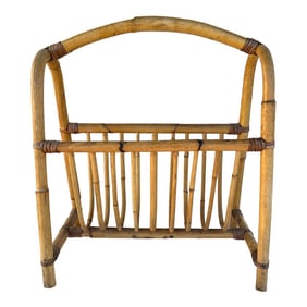 Vintage Bent Bamboo Magazine Rack