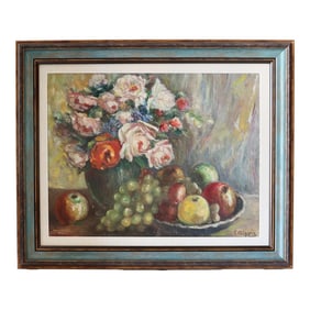 Vintage French Oil Still Life Painting