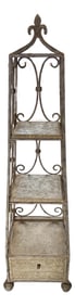 Vintage Tall Decorative Iron Shaped 3 Shelf , Small Etagere