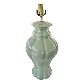 Vintage Mid Century Soft Green Ceramic Lamp