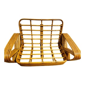 Mid-Century Six-Strand Two-Seat Sofa in the Style of Paul Frankl