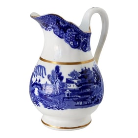 Antique English Porcelain Willow Small Pitcher