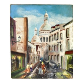 Midcentury Paris Montmartre Sacré-CÅ“ur Painting