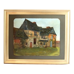 French Painting of Rural Country Home