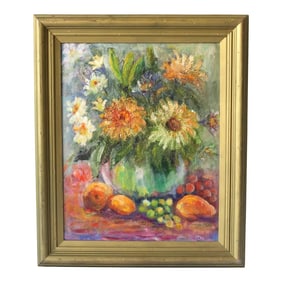 Midcentury French Framed Still Life Painting