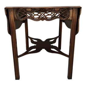 Baker Furniture Mahogany Chippendale Historical Charleston Drop Leaf Table