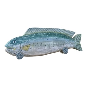 Vintage Hand Carved Wood Mahi-Mahi or Dorado Fish