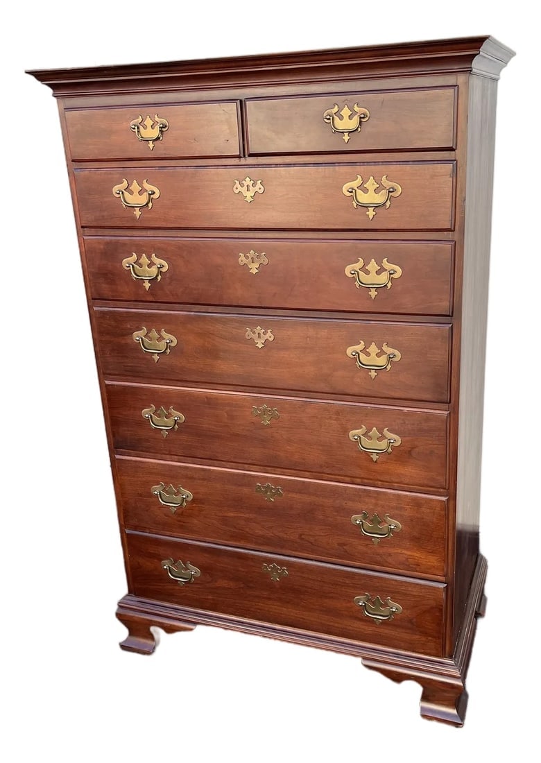 Pennsylvania House 8-Drawer Cherry Chippendale Tall Chest of Drawers (1 of 11)
