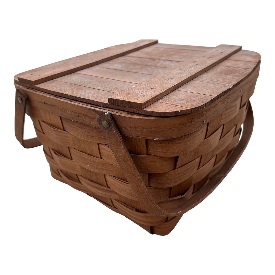 Vintage Picnic / Pie Basket Double Handle With Riser (1 of 8)