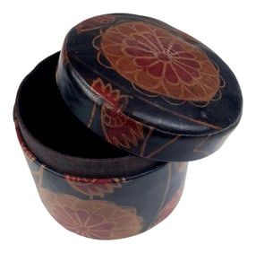 Vintage Hand Tooled Leather Jewelry Box