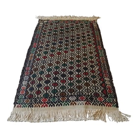 1970s Vintage Turkish Kilim Yastik Rug 1'8" X 2'8"