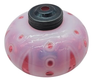 Fenton Cranberry Opalescent Coin Dot Central Font Lamp Globe – 5.5" GWTW Insert