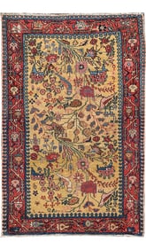 Yellow Vintage Malayer Persian Handmade Wool Runner