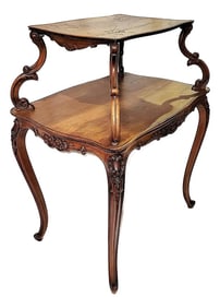 Late 19c French Country 2 Tier Tea Table