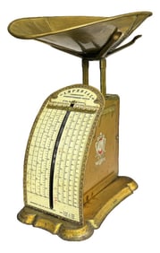 Antique 1899 Imperial Computing Confectionery Scale by Pelouze – Victorian Brass + Art Nouveau