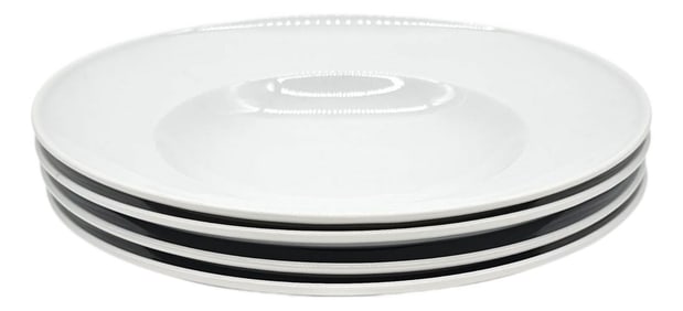 Set of 4 Sur La Table White Bistro Pasta Bowls – 12" Modern Ceramic Serving Plates