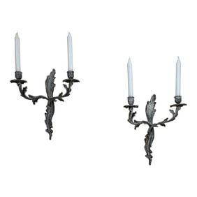 Hollywood Regency Vintage Pair of Louis XVI Style Candlestick Sconces