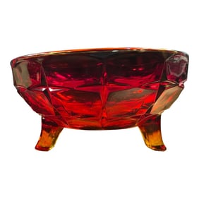 Vintage Indiana Tiara Glass Constellation Sunset Amberina Bowl