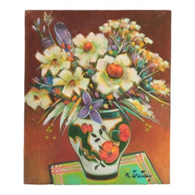 Midcentury French Still Life Floral Painting