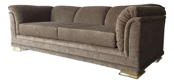 Vintage Henredon Sofa With Brass Feet