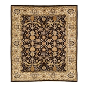 Brown Antique Peshawar Handmade Allover Designed Wool Rug