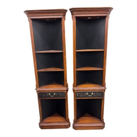 1970s Pair of Thomasville Corner Shelves