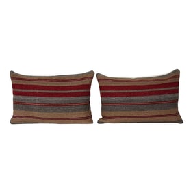 Striped Kilim Pillow Cover - A Pair