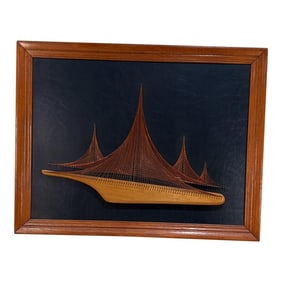 Art Wall Copper Symmography Art Sail Boat Mid-Century