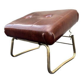 Pearl Wick Leg Lounger- 1960s Adjustable Vinyl Footstool